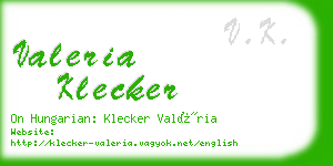 valeria klecker business card